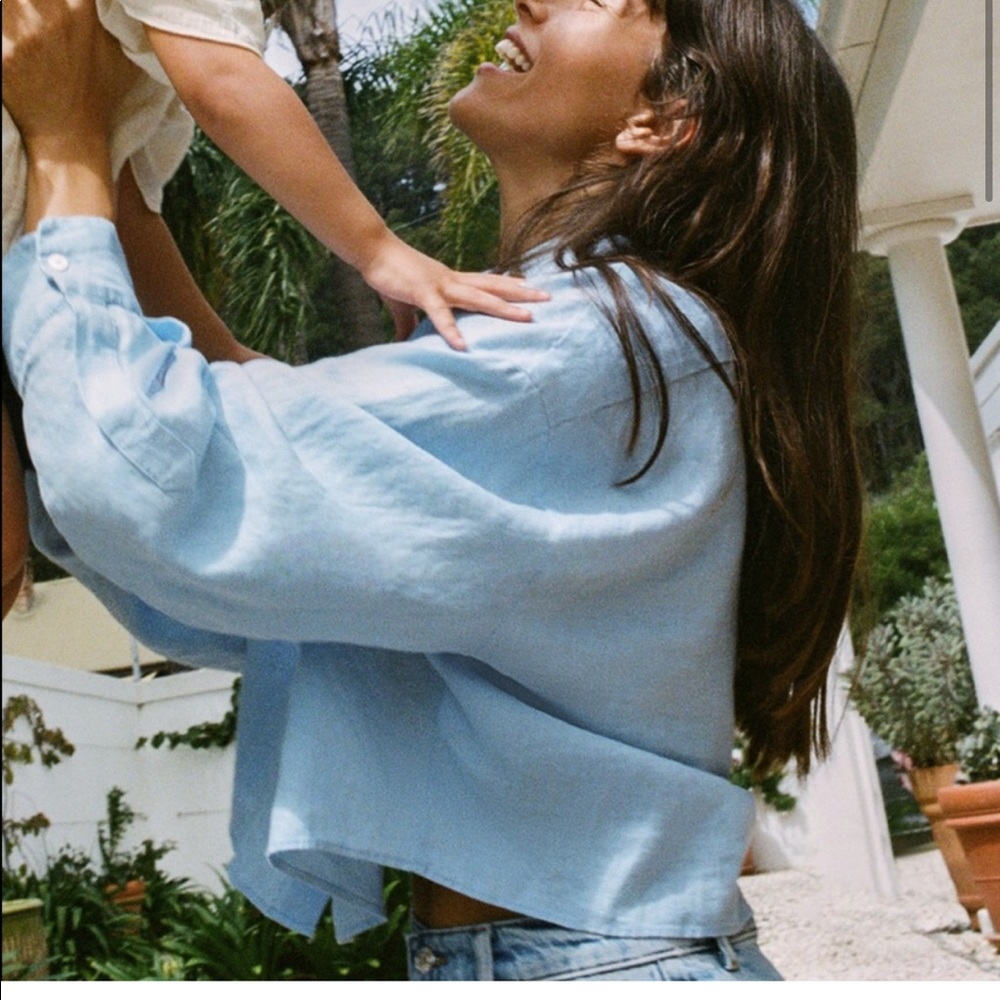 Zara linen crop top